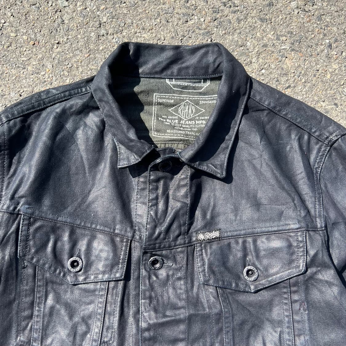 Replay 코팅 다크 인디고 데님 트러커 자켓 상품이미지2