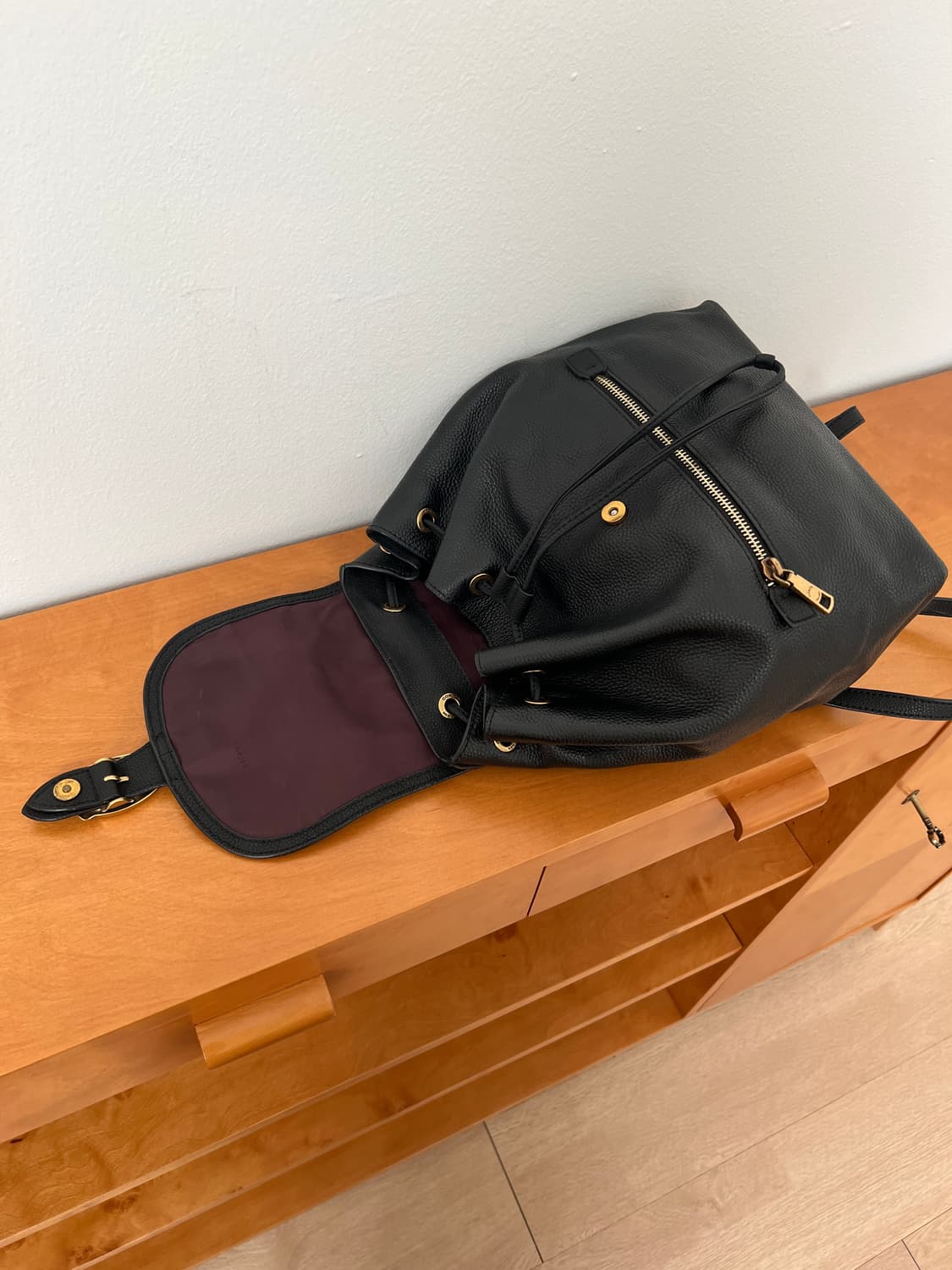 코치 블랙 그레인 레더 백팩 상품이미지5