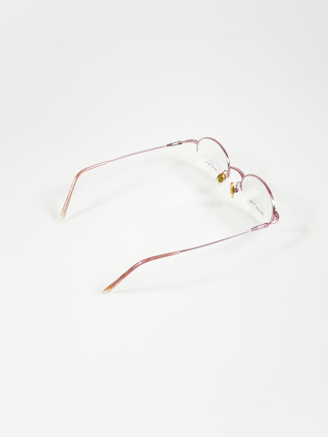 SEMONEMO 핑크 티타늄 오벌 반무테 빈티지 안경 상품이미지4