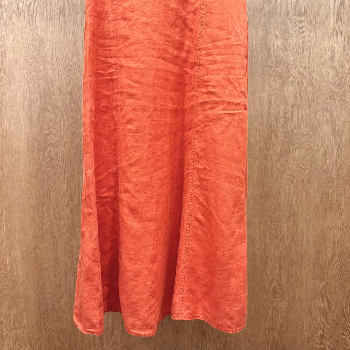 막스마라 위켄드 린넨 슬리브리스 롱 원피스 절개라인 디테일 오렌지 상품이미지5