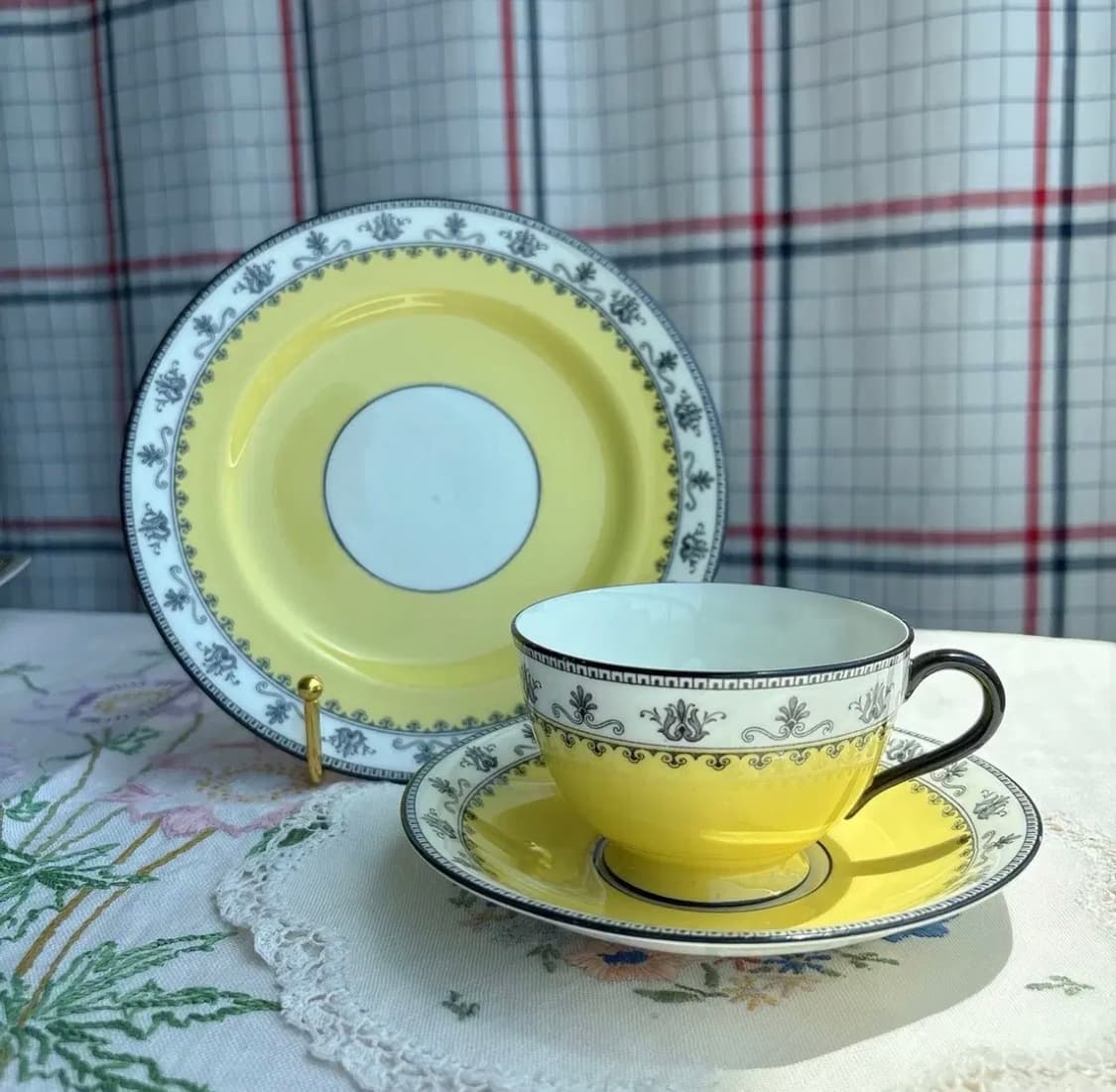 [레어]1900s 영국 올드 앤슬리 3268패턴 아르데코 찻잔 트리오 상품이미지2