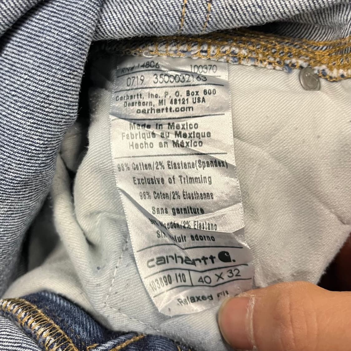 Carhartt 데님 더블니 워크 팬츠 (40) 상품이미지4