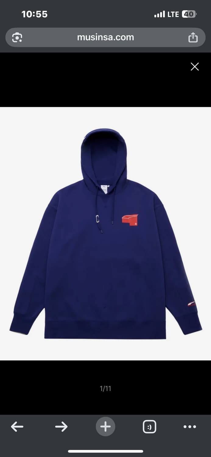 아더에러 X 푸마 후드티 네이비 M (100사이즈 정도) 상품이미지1