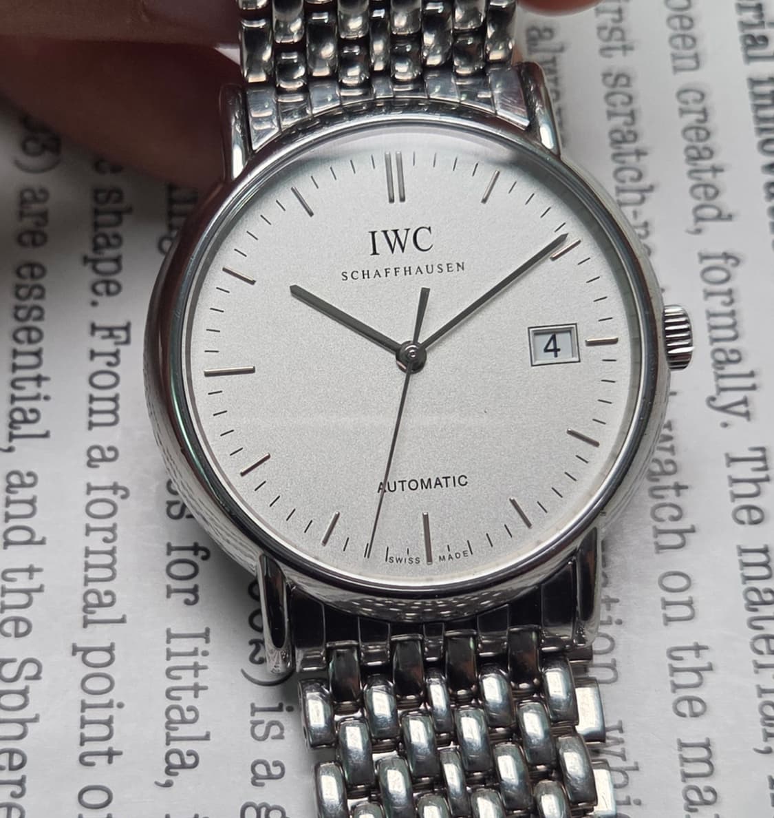 IWC 샤프하우젠 포르토피노38 실버판 오토매틱 쌀알 브레이슬릿 ver. 상품이미지1