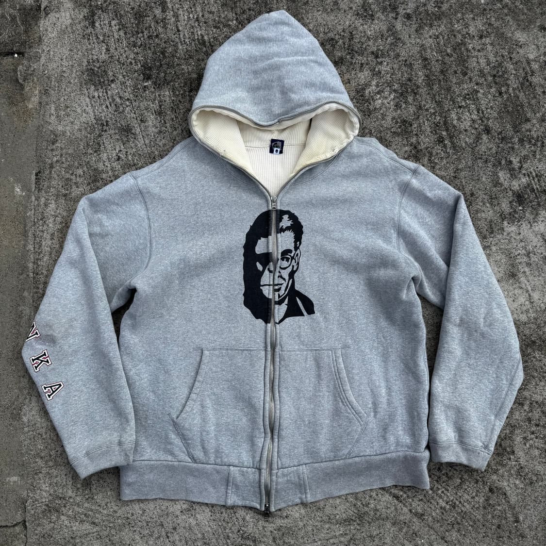 [XL] 00s Bape 베이프 Two-Face 써멀 후드집업 상품이미지1