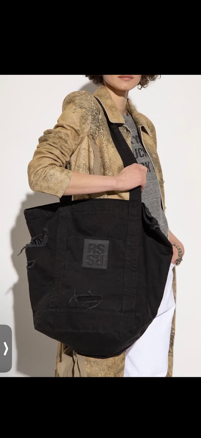 라프시몬스 디스트레스 RS코튼토트백 블랙 OS 상품이미지1