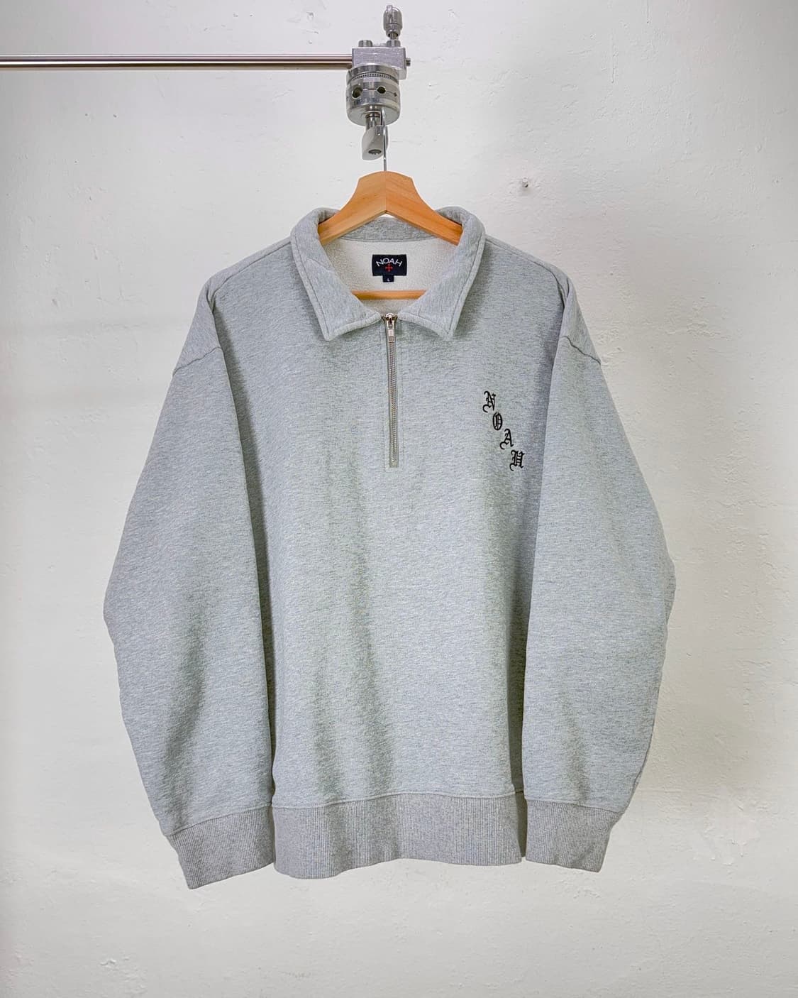 노아 그레이 헤더 하프 집업 스웨트 카라 자켓 상품이미지1