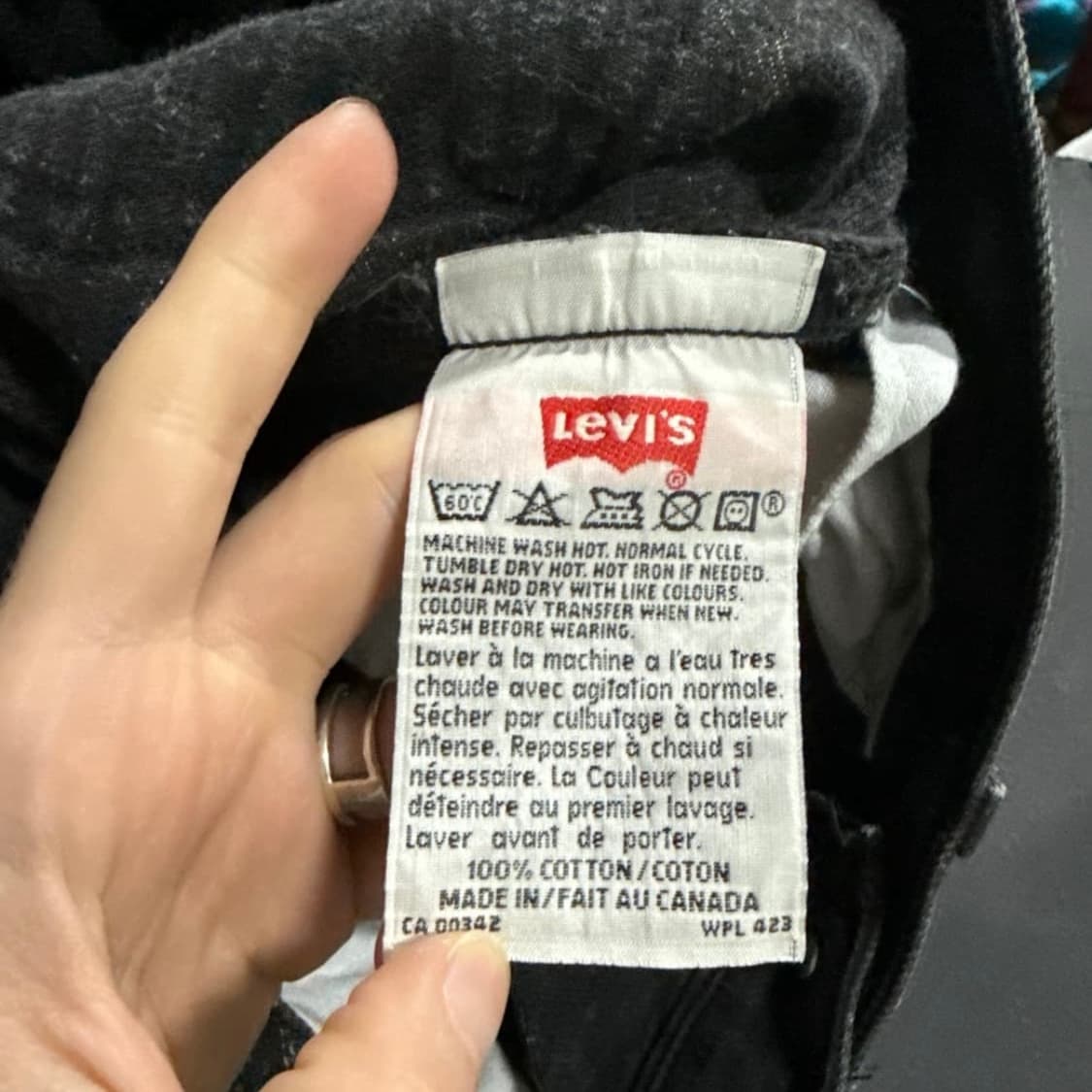 Levi's 스페이스 워싱 커스텀 스트레이트 흑청 데님 팬츠 상품이미지6