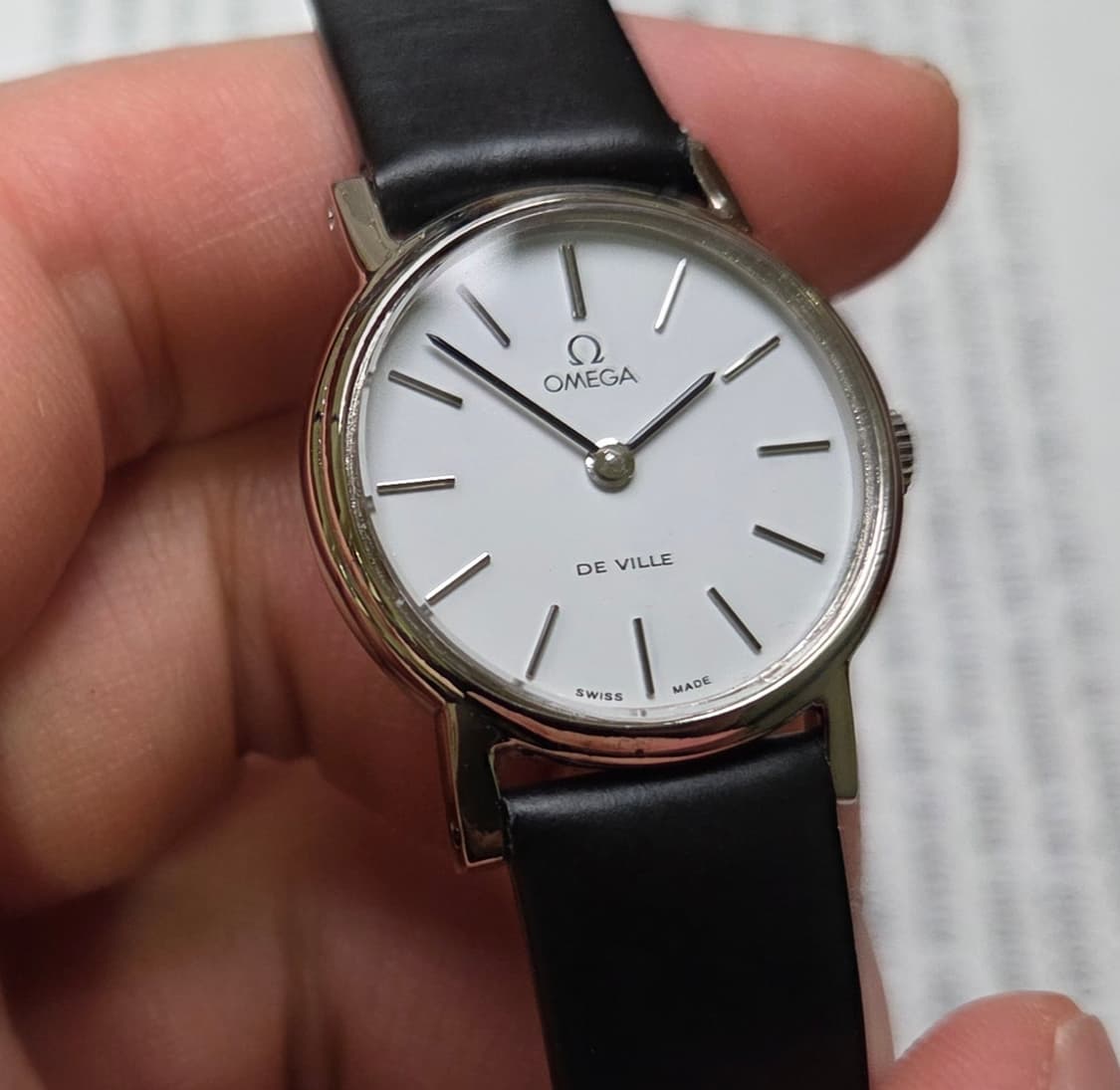 빈티지 오메가 드빌 화이트 수동 메커니컬 여성용  상품이미지4