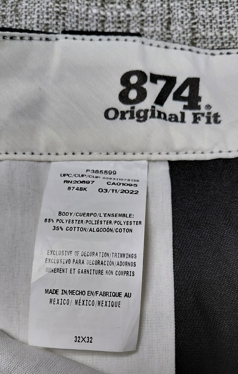 Dickies 874 블랙 Original Fit 32x32 상품이미지4