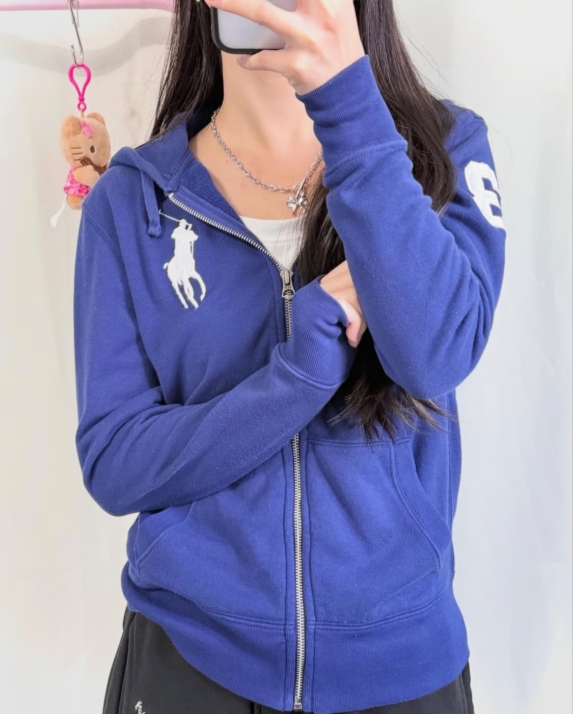 폴로 빅포니 블루 네이비 후드집업 상품이미지2