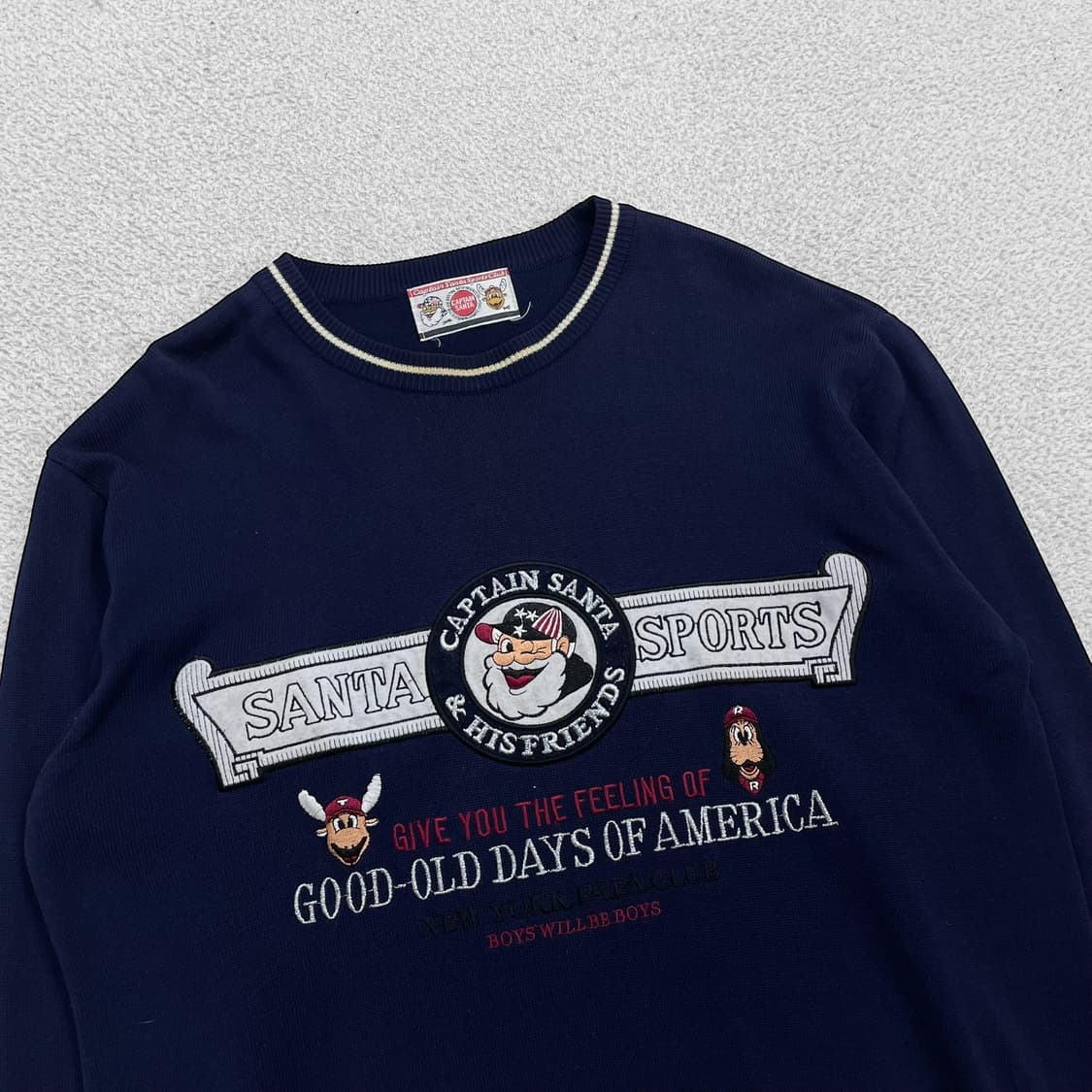 캡틴산타 빈티지 올드스쿨 라운드 니트 네이비 상품이미지2