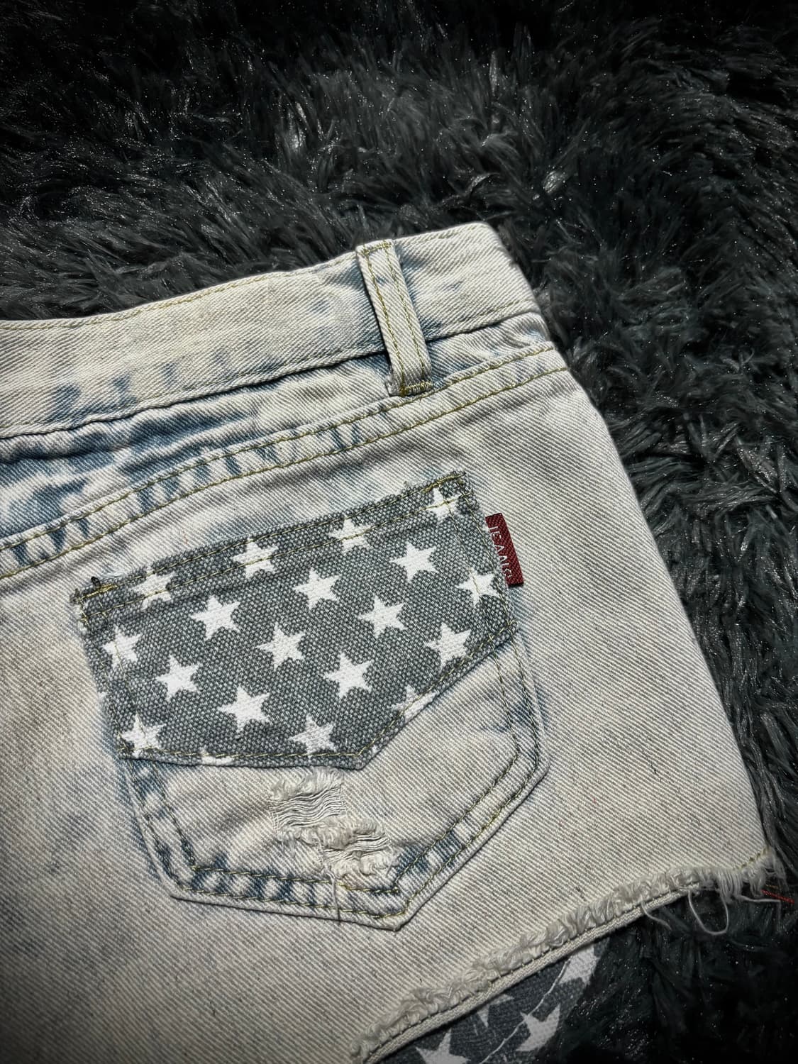 디스트로이드 아메리칸 플래그 패치 데님 숏팬츠 상품이미지7