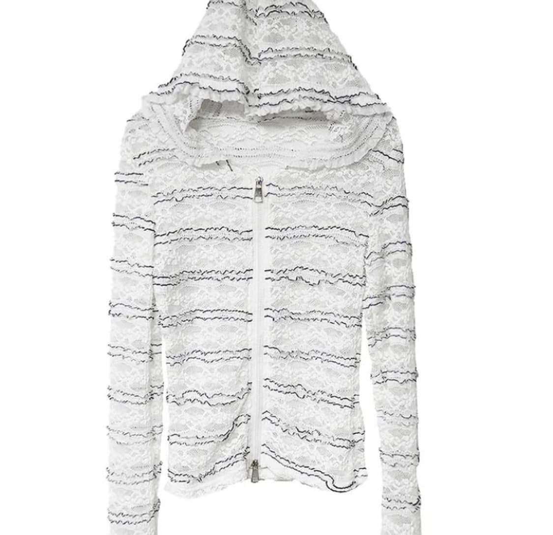 시스루 레이스 투웨이 후드집업 상품이미지1