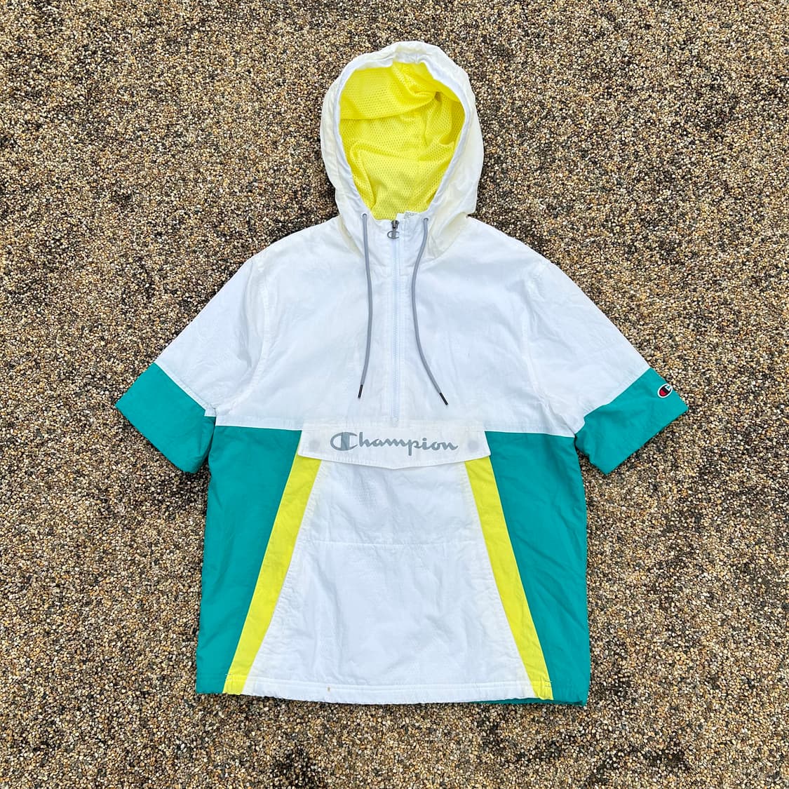 Champion 올드스쿨 화이트 반팔 아노락 상품이미지1