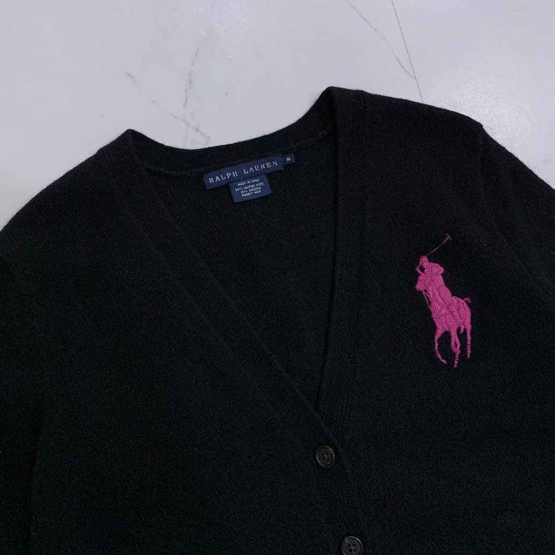 폴로 핑크빅포니 울앙고라 가디건 상품이미지2