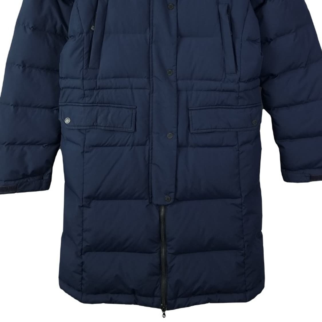 [노스페이스] 로고 자수 구스다운 롱 패딩 네이비 M18280 상품이미지5