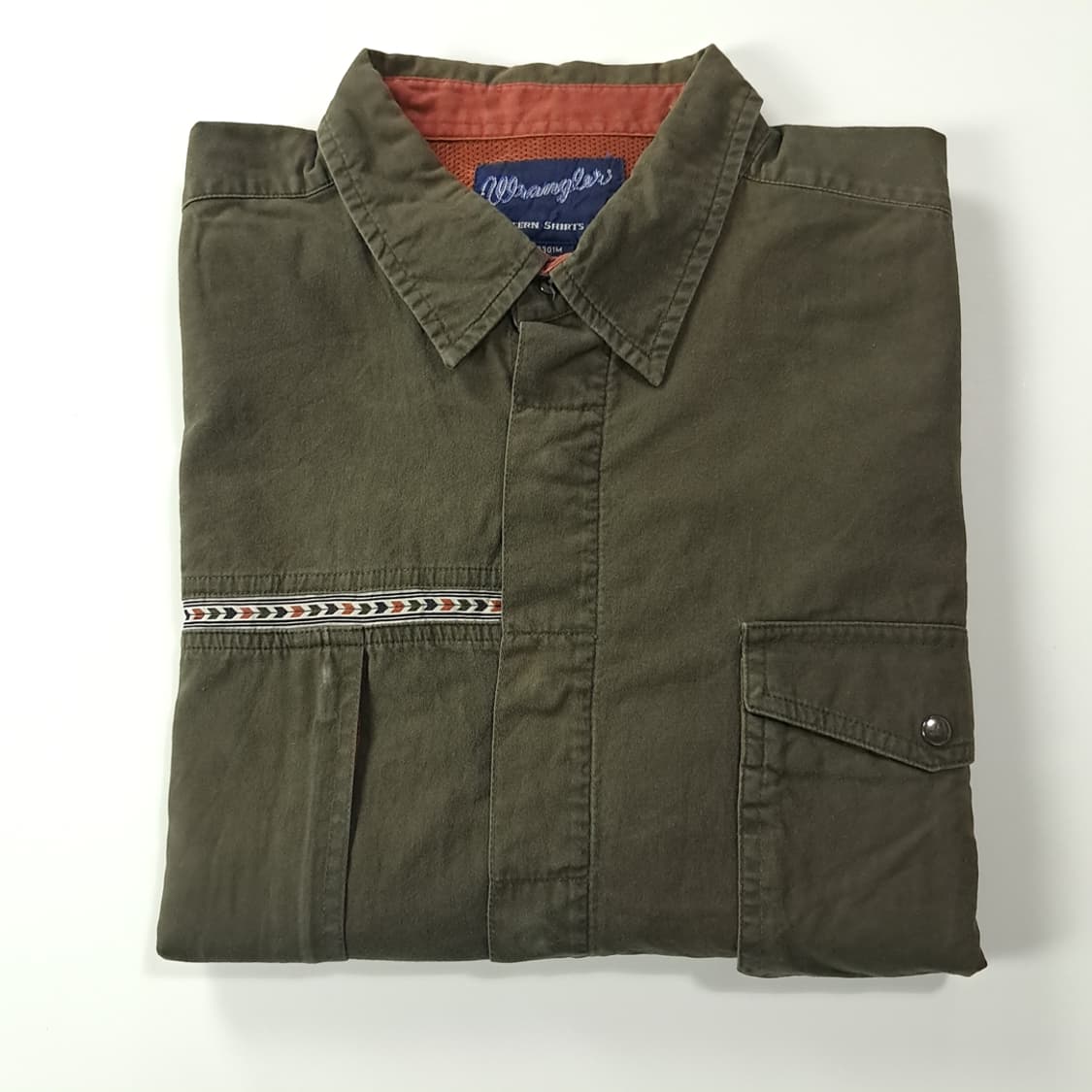 CK204 XL 랭글러 90s 다크올리브그린 웨스턴 셔츠 남방 상품이미지6