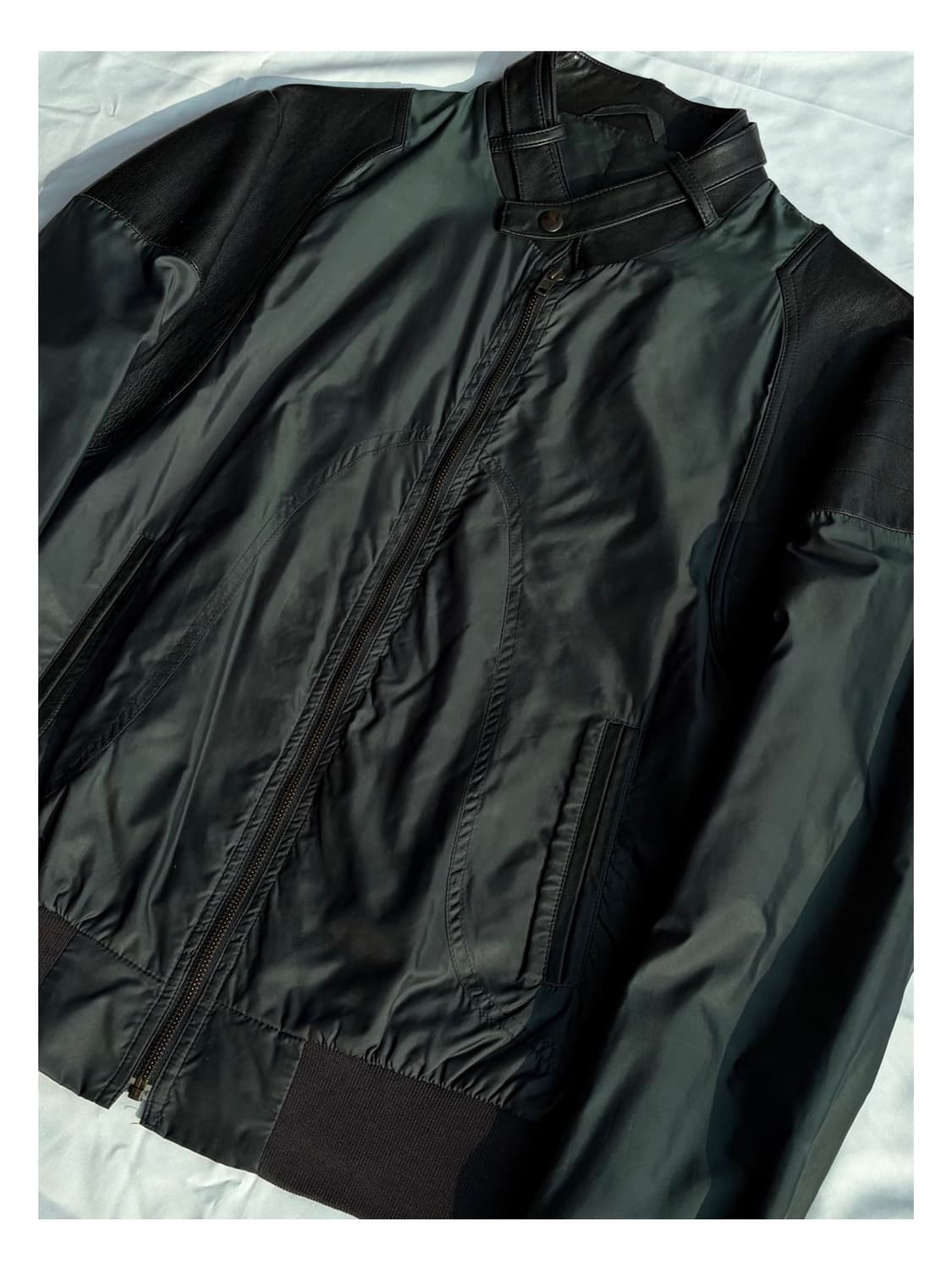 마틴 마르지엘라 레더 믹스 바이커 탱커 봄버 자켓 아티저널 아카이브 상품이미지3