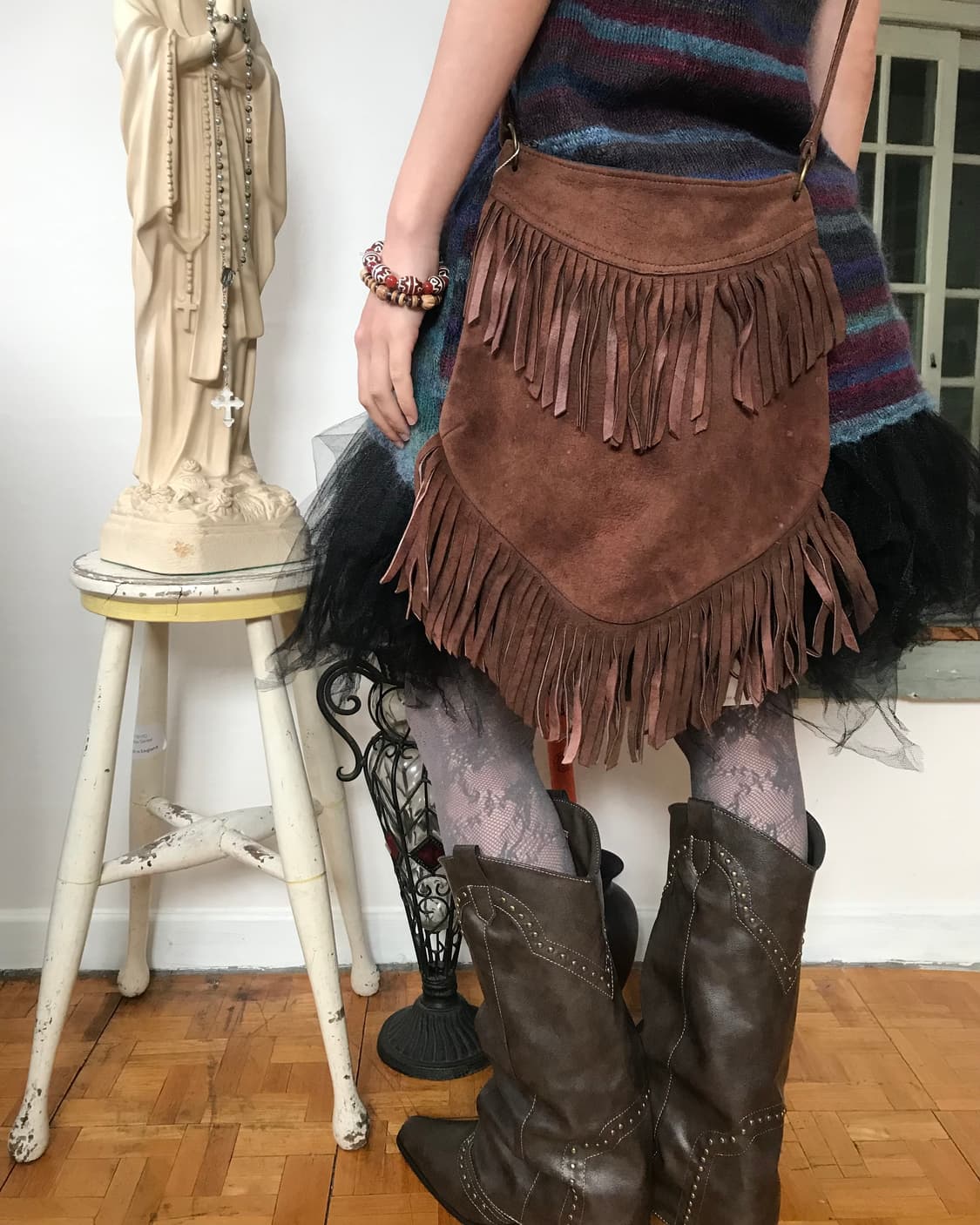 vintage fringe brown bag 상품이미지4