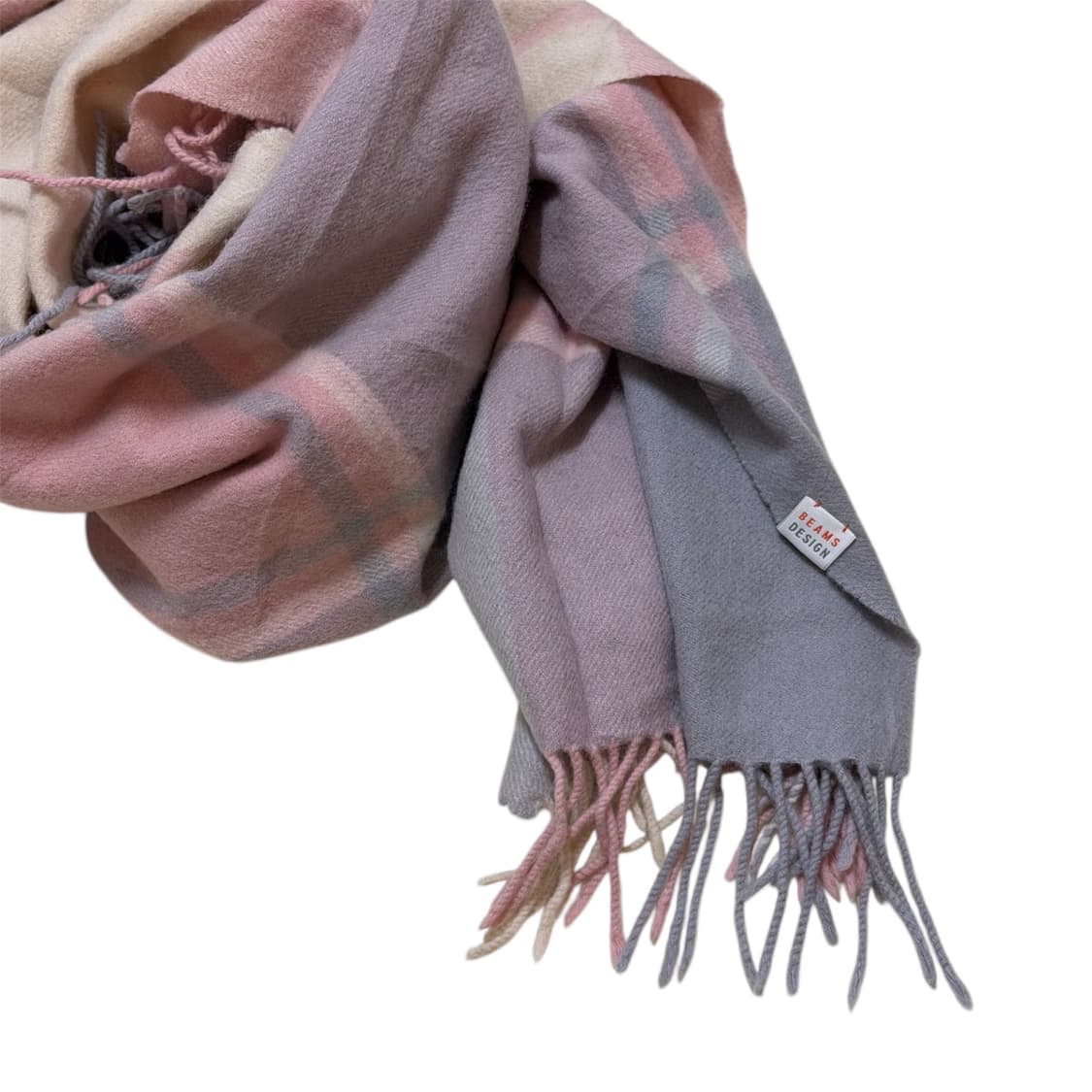 BEAMS DESIGN 캐시미어 혼방 클래식 체크 머플러 상품이미지4