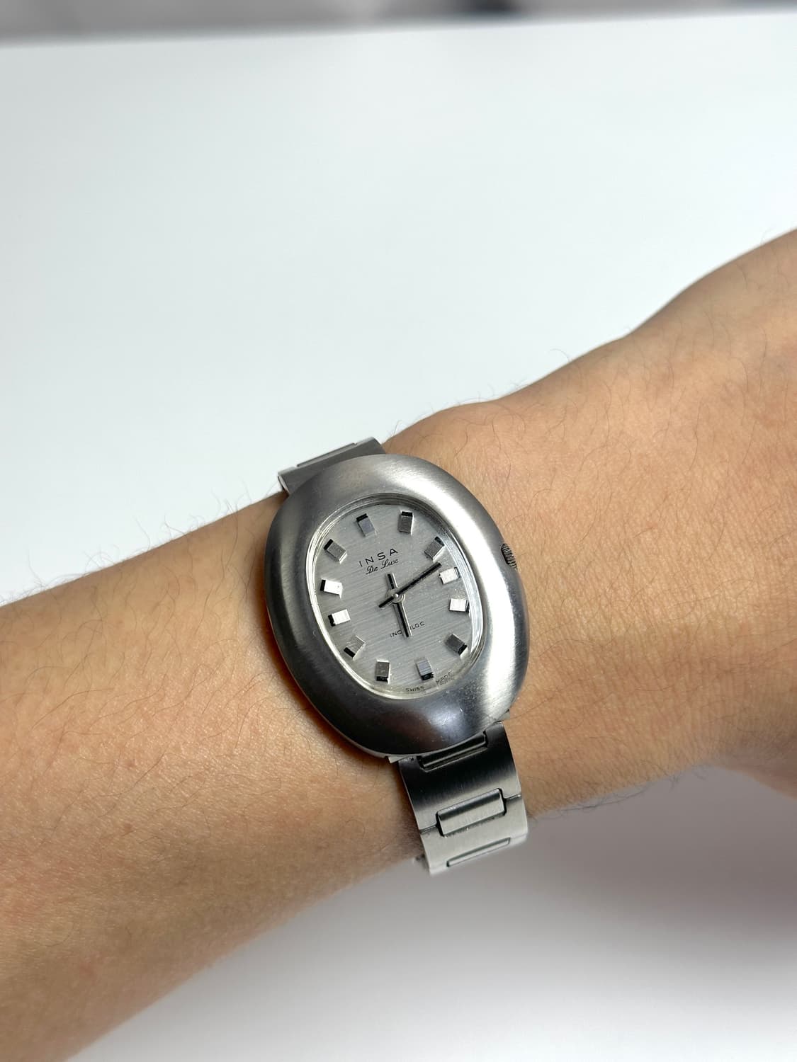 인사 드 뤽스 빈티지 오벌 스틸 손목시계 상품이미지6