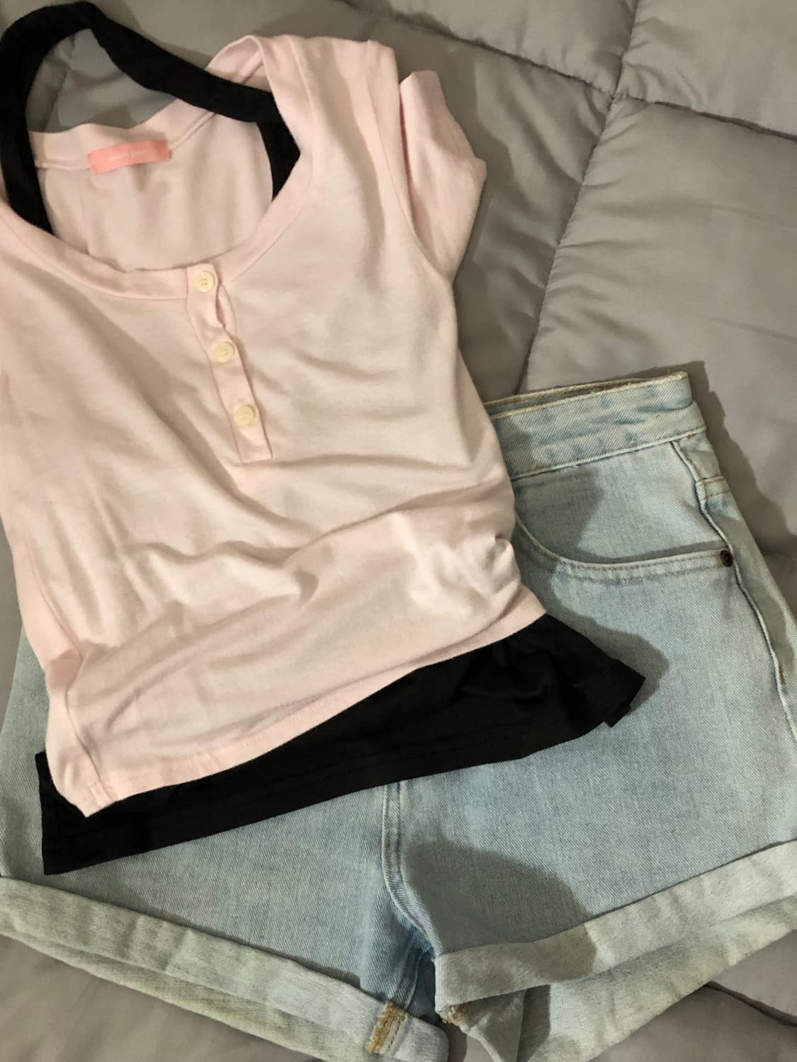 Forever21 데님 롤업 숏팬츠 연청 상품이미지4