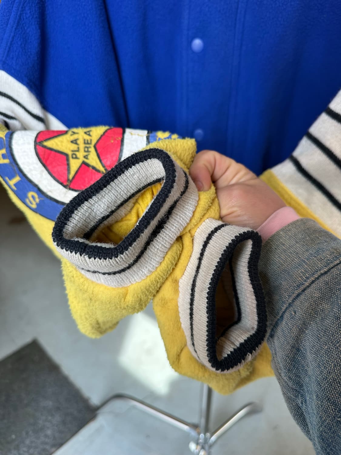 Old 드랍숄더 바시티 붐버 자켓 상품이미지5