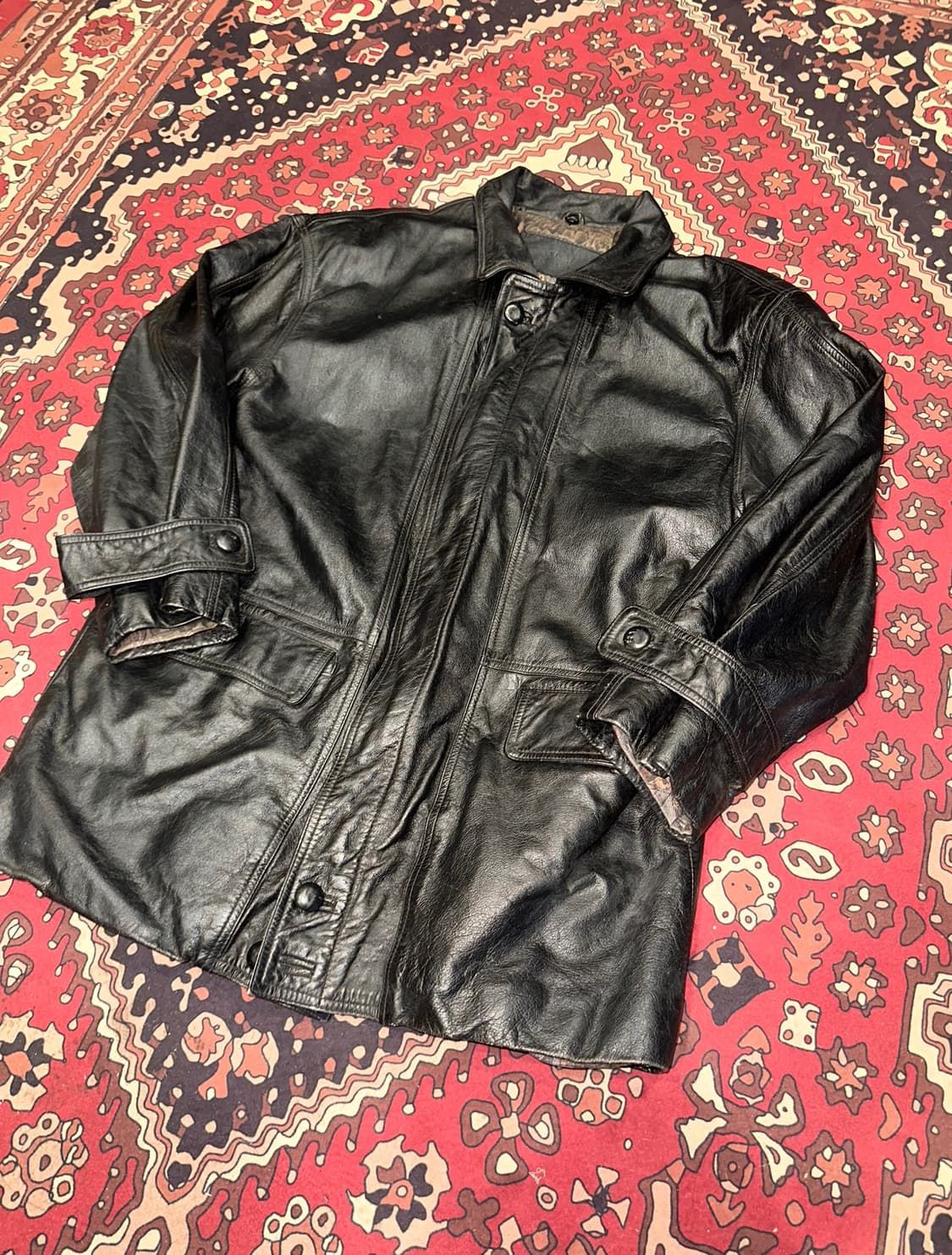 ( L ) 가죽자켓 가죽코트 가죽하프 빈티지가죽 아메카지 워크웨어 상품이미지5