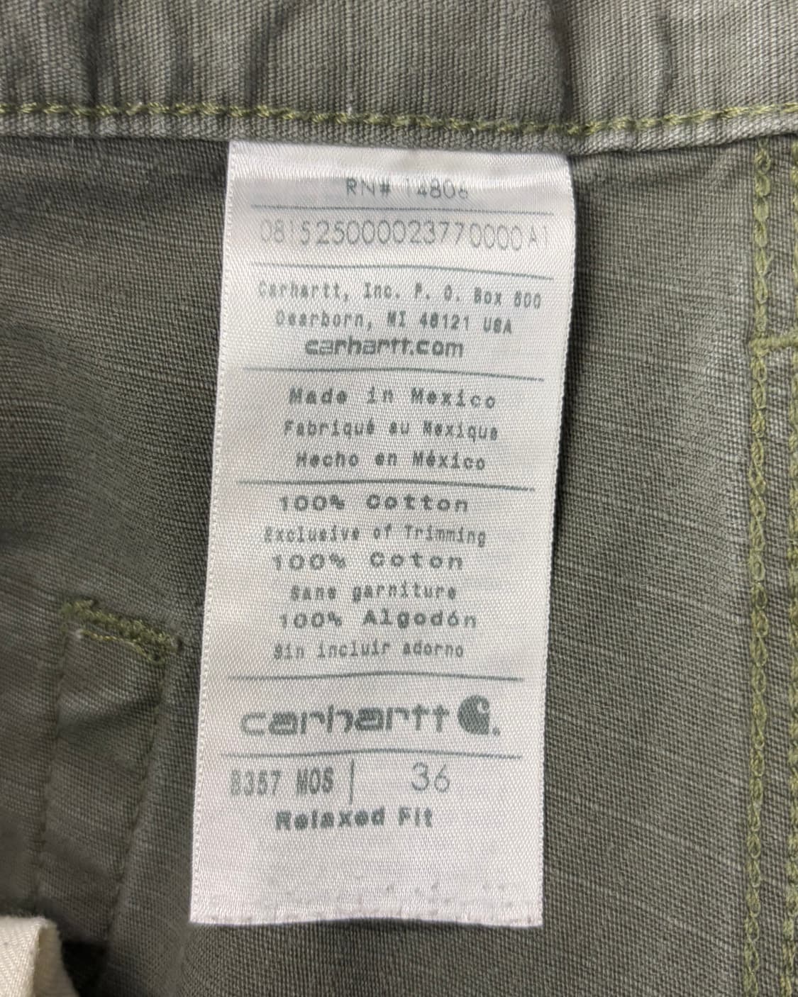 Carhartt 칼하트 카키그레이컬러 카고 쇼츠 상품이미지6