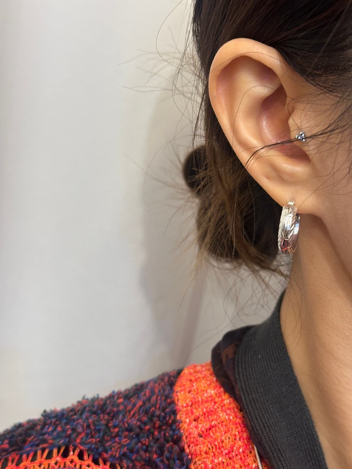 Shine Cut 925silver Hoop Earring✨ 상품이미지10