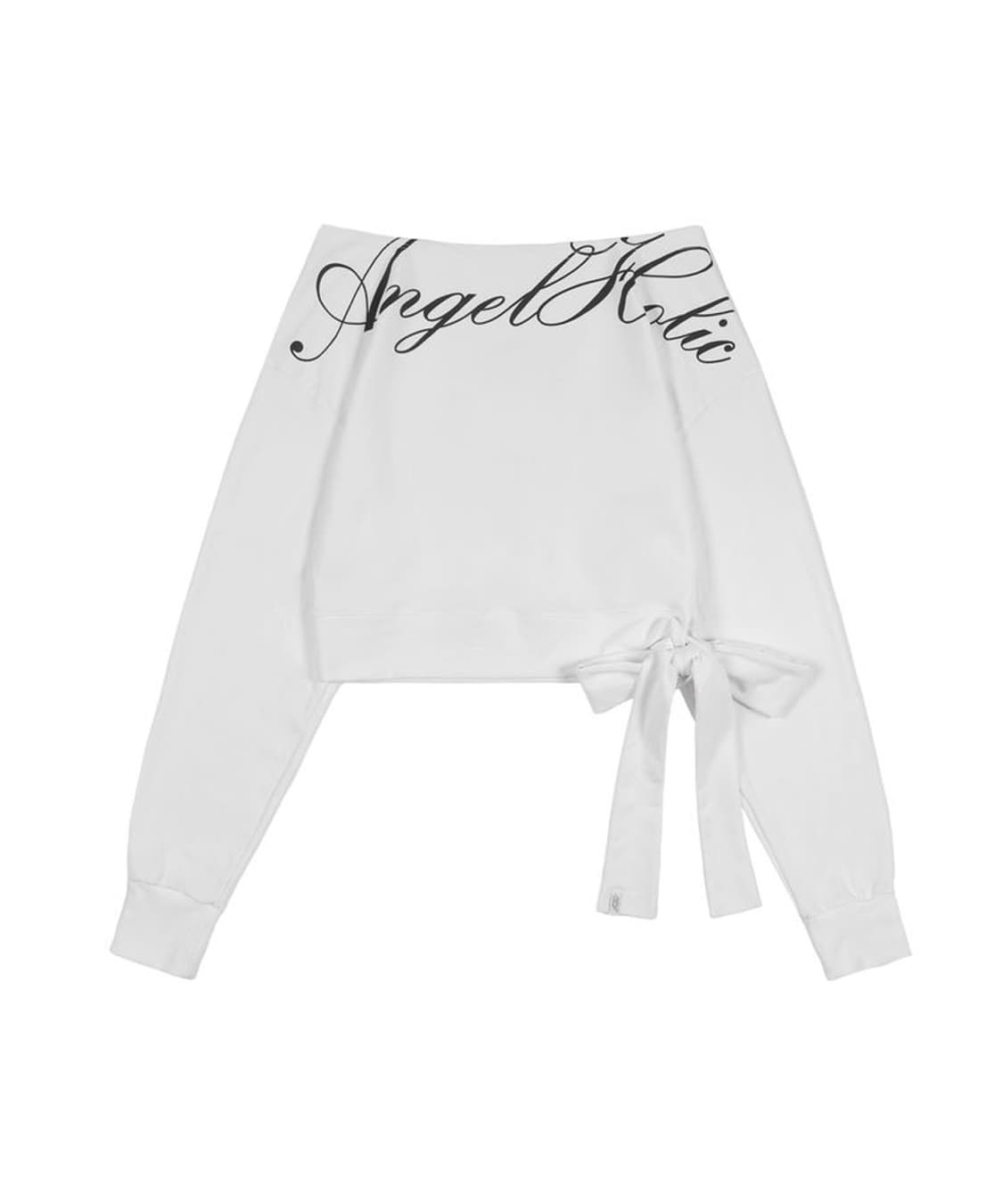 팬시클럽 보트넥 리본타이 스웻셔츠 화이트  상품이미지2