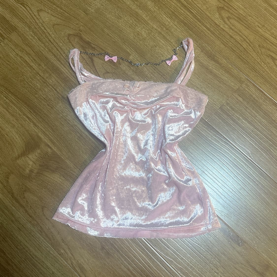 빈티지 리즈리사 리본 슬리브리스 탑 나시 히메갸루 로걀 라떼 오네갸루 상품이미지1