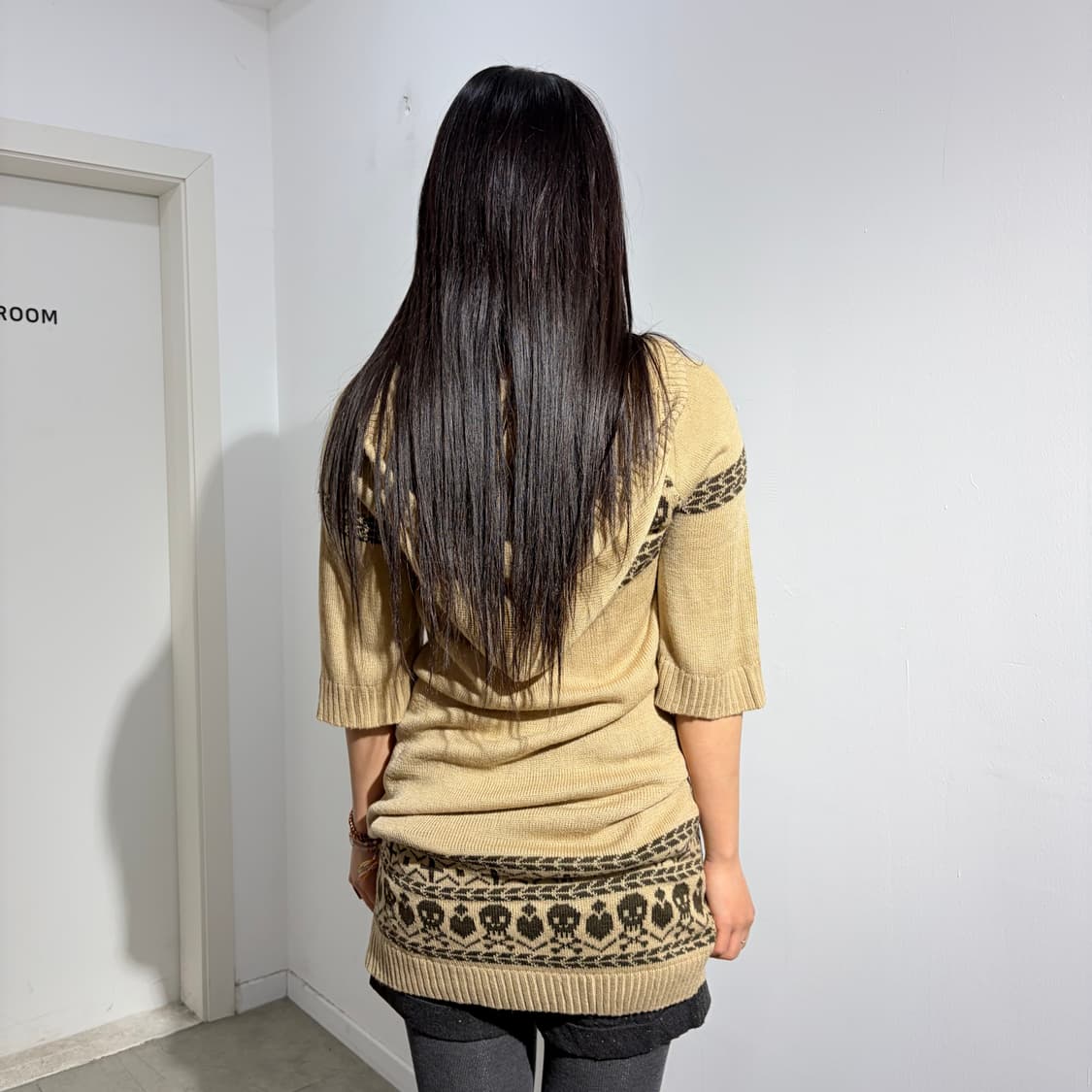 Je voudrais 해골 스컬 하트 폼폼이 갸루 초코브라운 후드원피스  상품이미지4