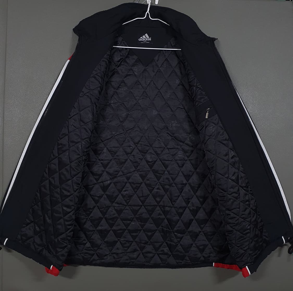 실측 3XL) 아디다스 올드스쿨 EQT PA 배색 삼선 누빔 점퍼 오버핏 상품이미지7