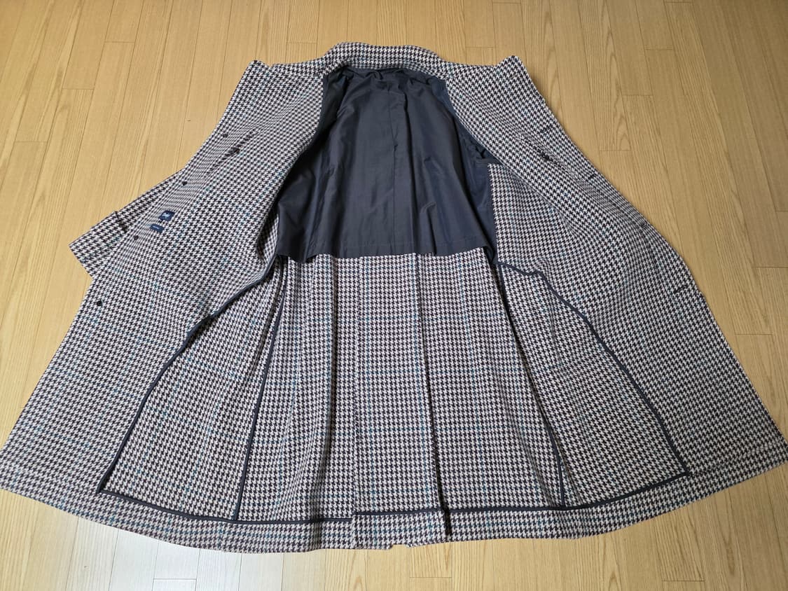 드레익스 하운드투스 체크 울 래글런 코트 발마칸 코트 40 사이즈 상품이미지3