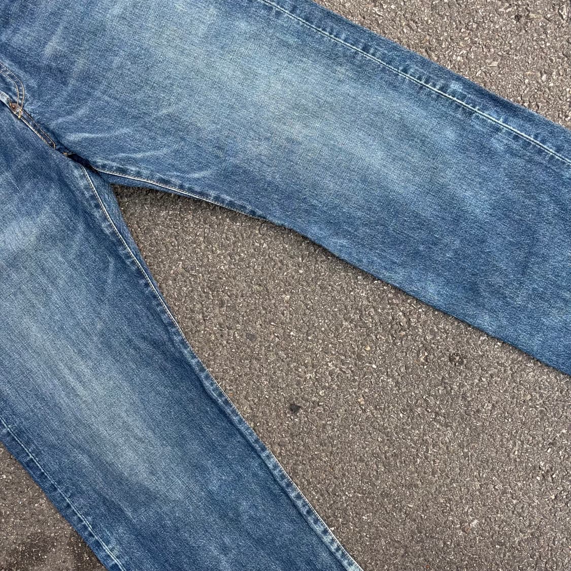 일본 쇼트 서스팬더 신치백 셀비지 데님 팬츠 상품이미지6