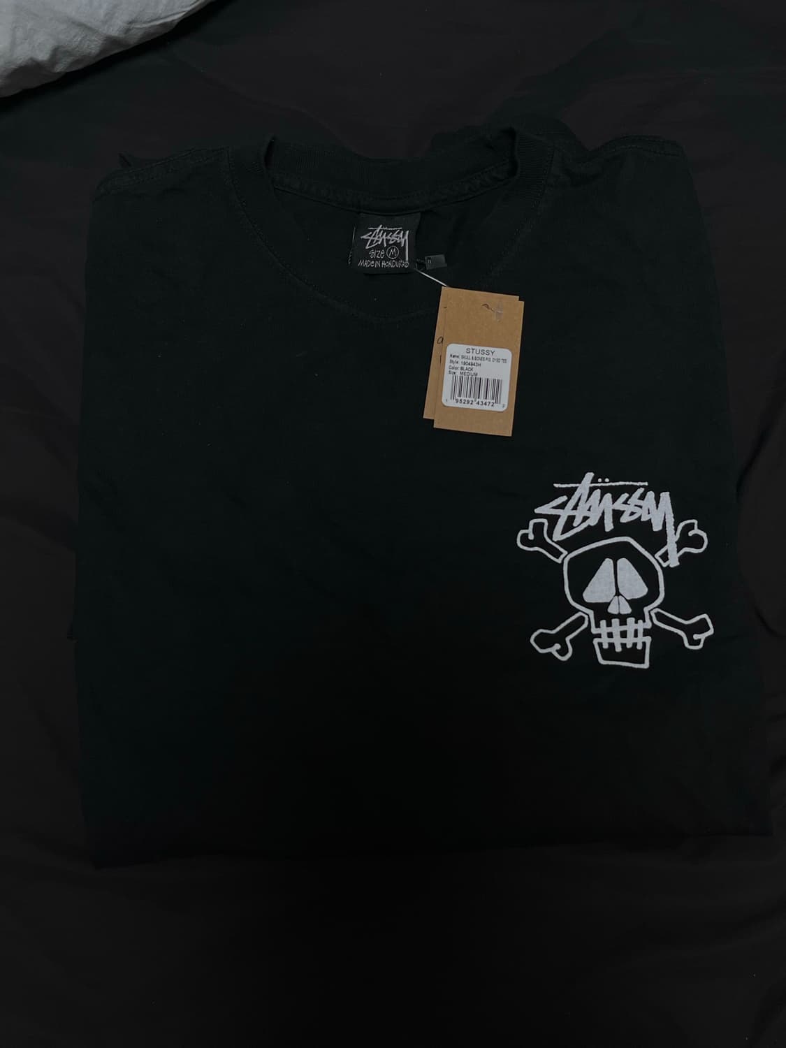 스투시 스컬 & 본즈 피그먼트 다이드 티셔츠 블랙 M 상품이미지3