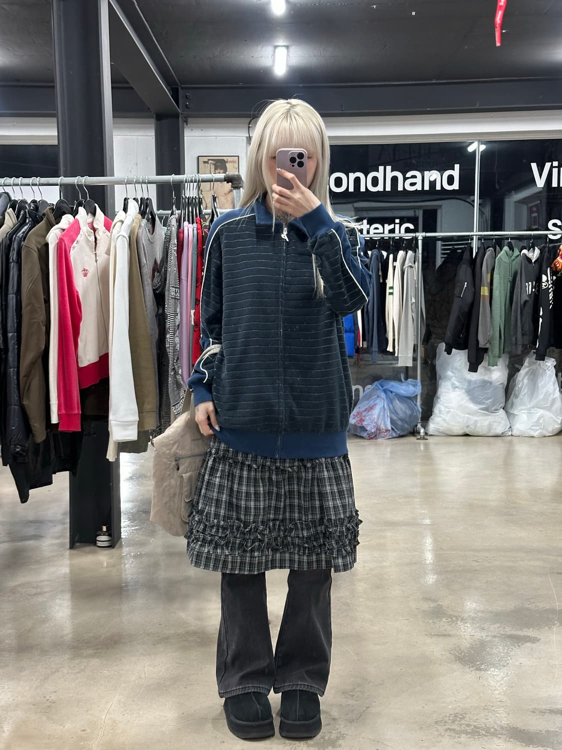 네이비 팔라스 런던 로고 집업 상품이미지3