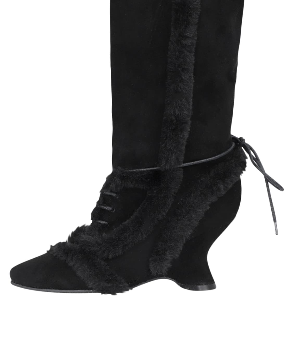 OJOS Asym Shearling Wedge Boot black 250 상품이미지4
