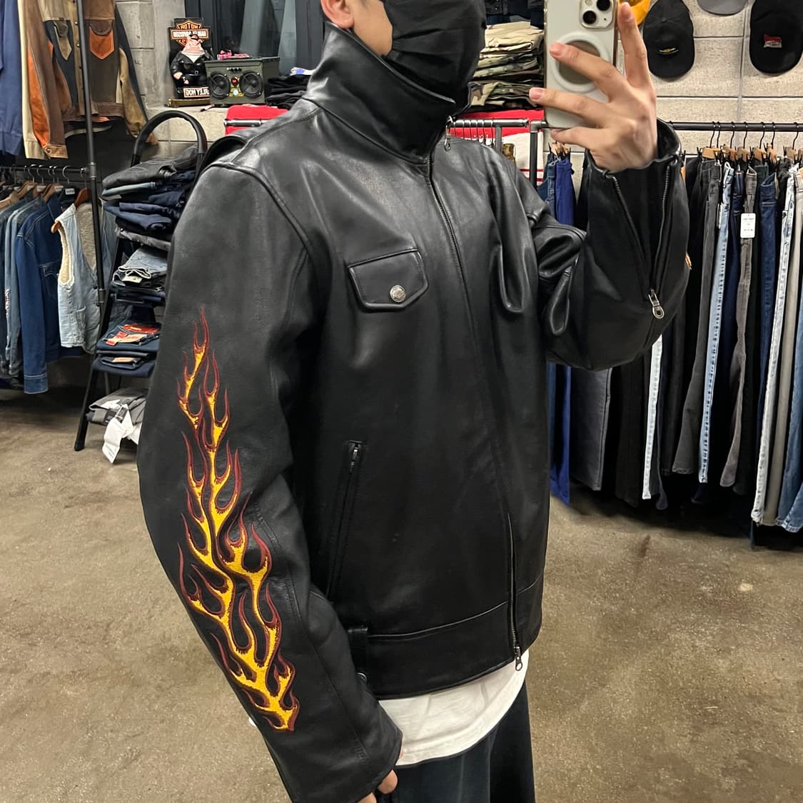 할리데이비슨 플레임 레더 자켓 (105-110) 상품이미지9