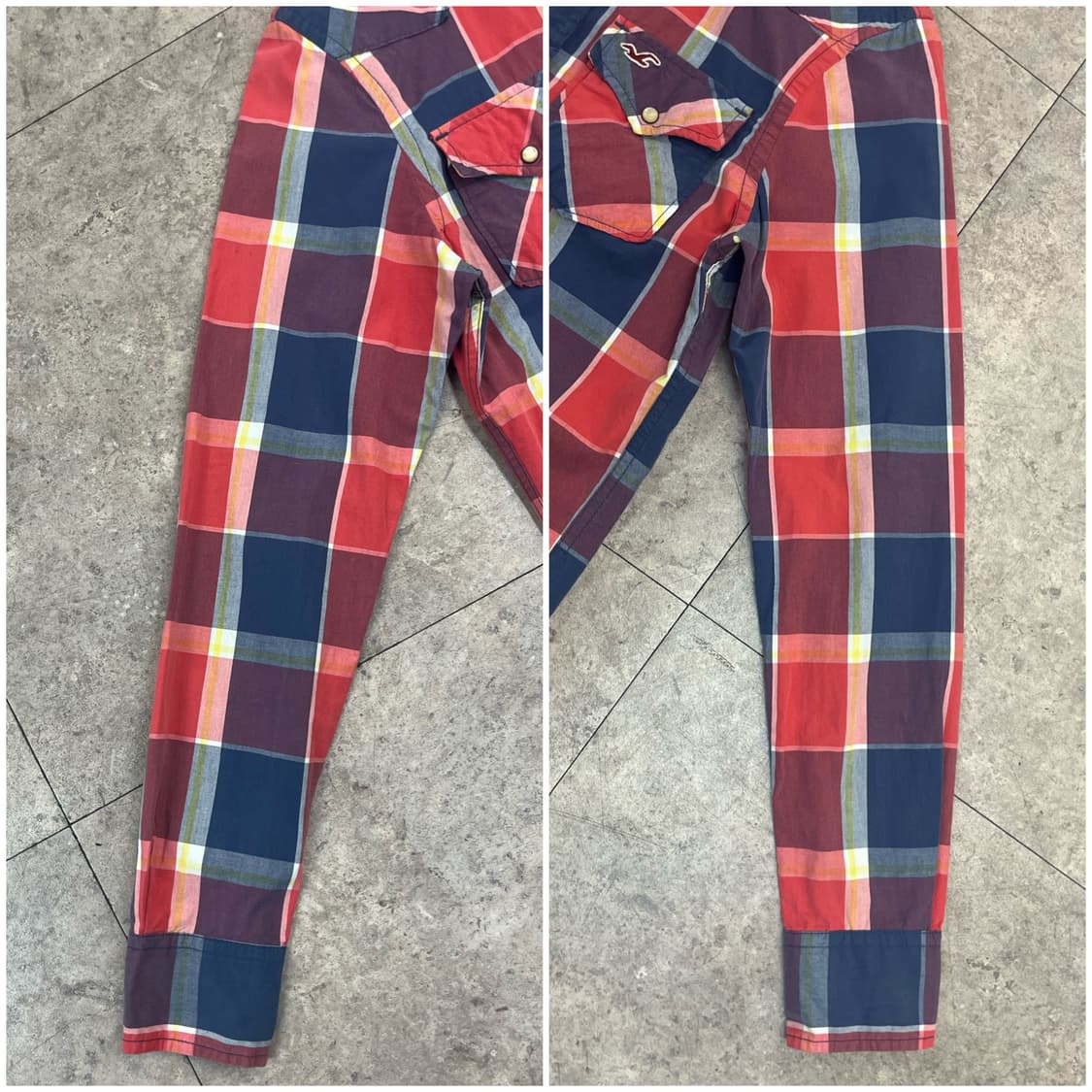 홀리스터 체크 셔츠 레드 S #csz3388 상품이미지7