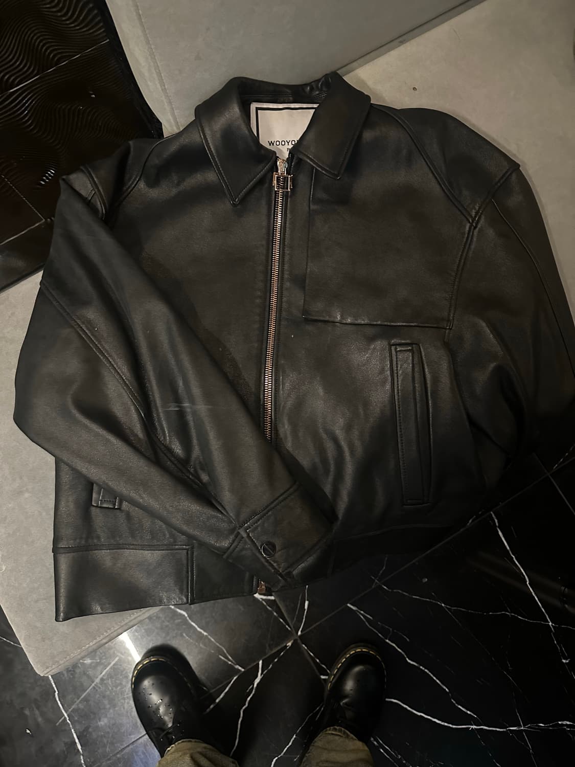 우영미 명작 21fw 오버핏 양가죽 자켓 46사이즈 상품이미지1