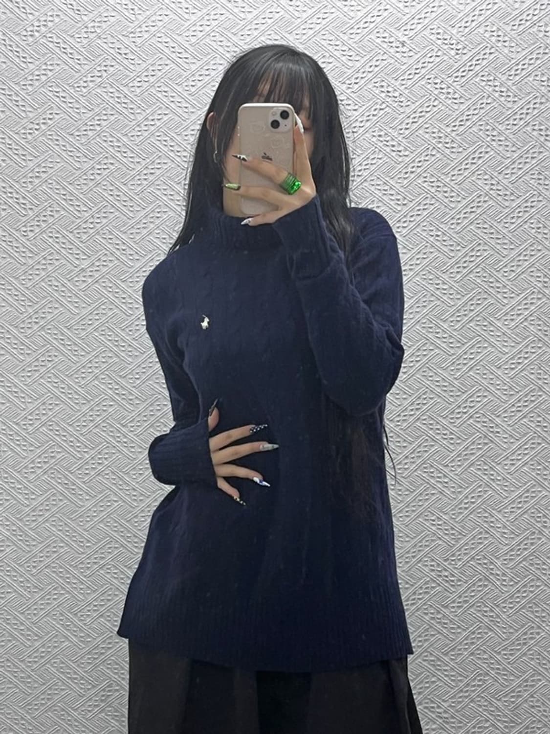 폴로 랄프로렌 모던캐주얼 터틀넥 꽈배기 울 니트 XS C08623 상품이미지1