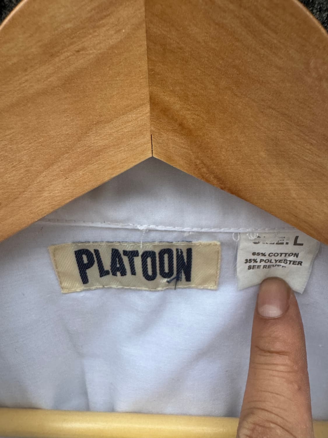 Platoon 빈티지 쿠바 구아야베라 셔츠 화이트 L 상품이미지4