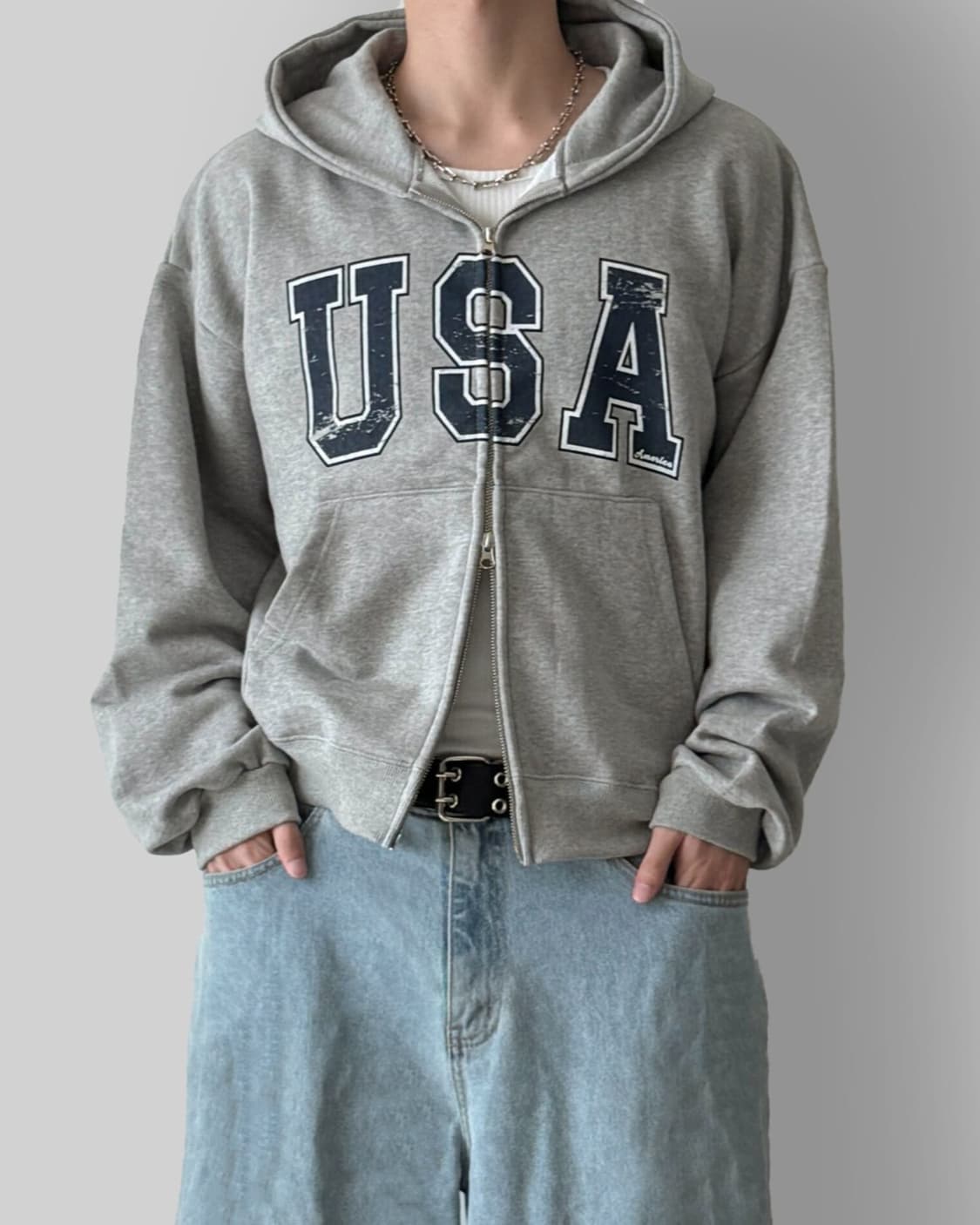 Usa 프린팅 후드집업 상품이미지1