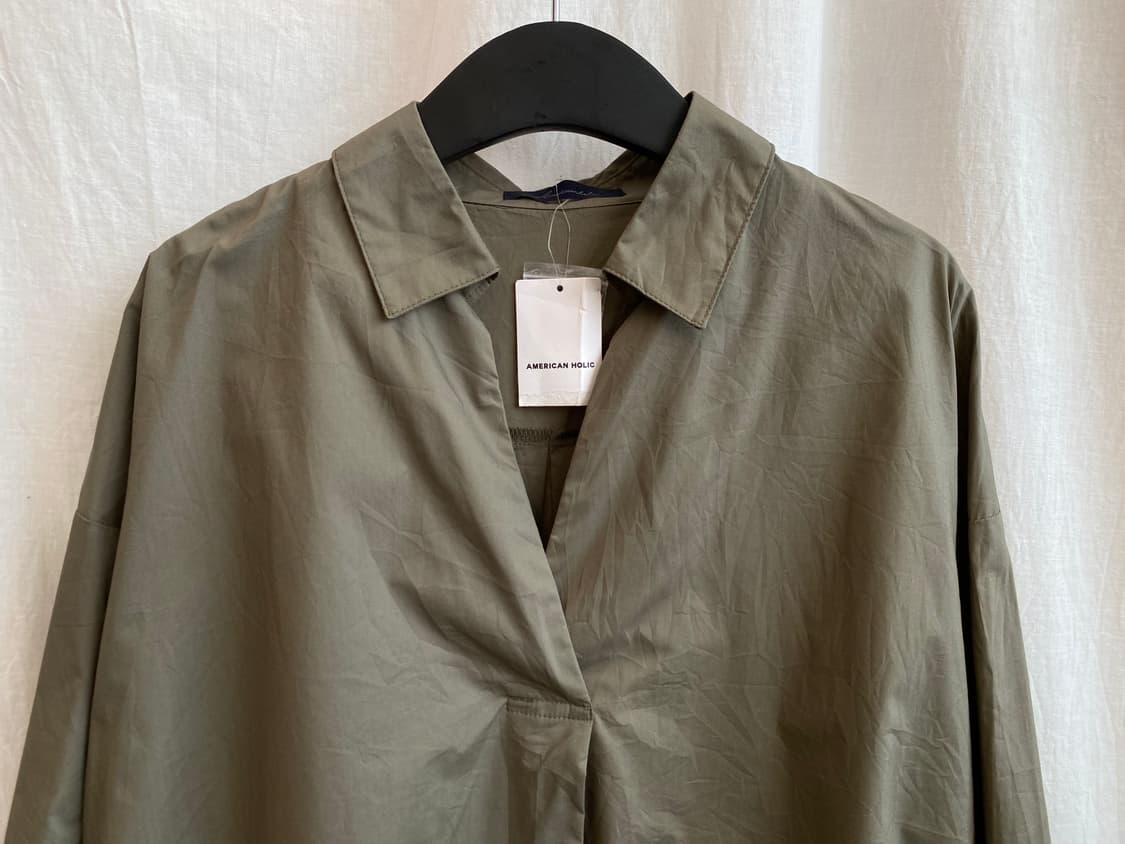 AMERICAN HOLIC 카키 셔츠(M/미사용품) 상품이미지3