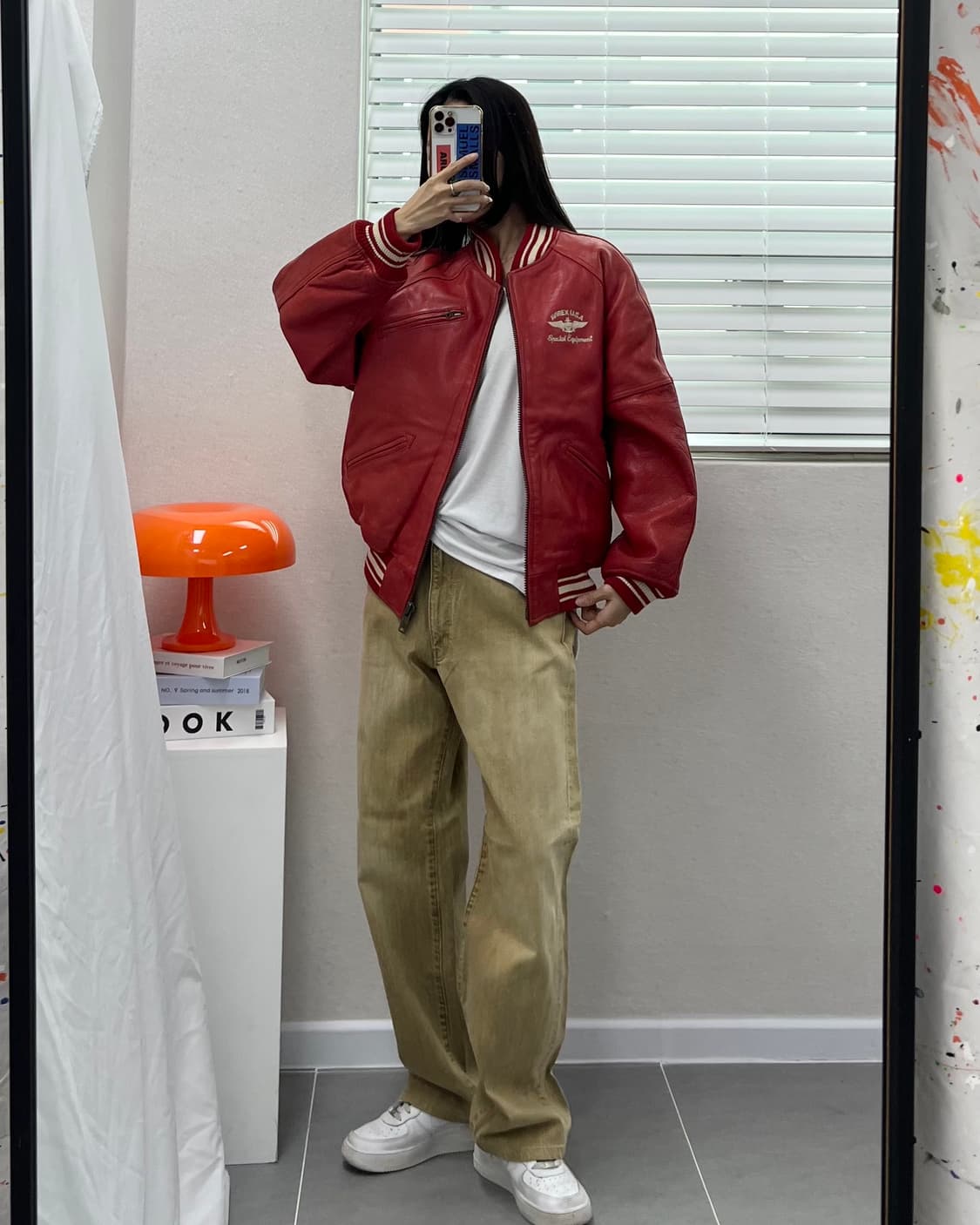 (XS)90'S 아비렉스 레더자켓-M1591 상품이미지2