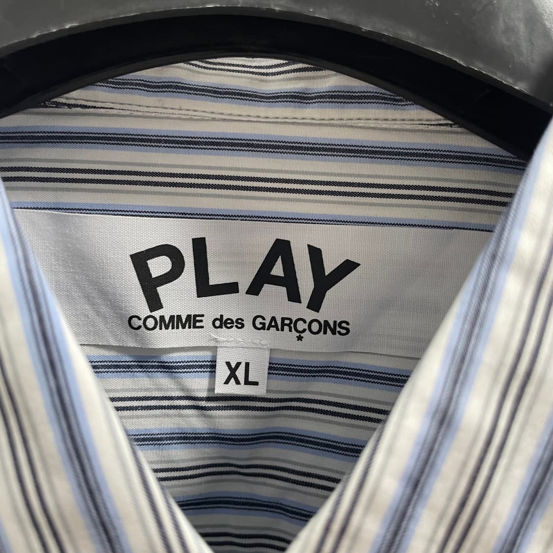 꼼데가르송/ 블랙하트 스트라이프 셔츠/ XL 상품이미지7