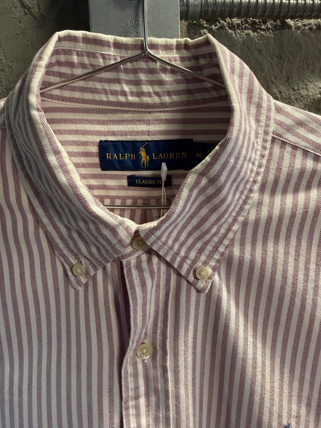 폴로 랄프로렌 클래식핏 스트라이프 버튼다운 셔츠 퍼플 M 상품이미지4